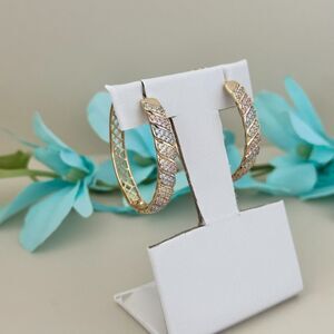 14K Gold Plated High Quality Hoop Tricolor Earring  Arracadas Oro Laminado